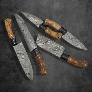 Juego de Cuchillos de Cocina de Acero de Damasco de Lujo con un Elegante Diseño y Agarre Cómodo para Entusiastas de la Cocina - Product Image 1