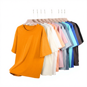 T-shirt décontracté pour homme 100 % coton, couleur unie, col rond, manches courtes, coupe oversize, tissu tricoté respirant, style urbain avec lettres - Product Image 6