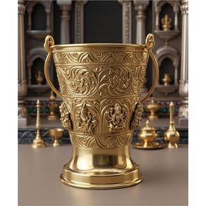 Kalash de Metal Plateado Repujado, Recipiente para Pooja, Lota, Agua Bendita, Estilo Antiguo, para Oración Hindú, Regalo Corporativo para el Festival Diwali - Product Image 5