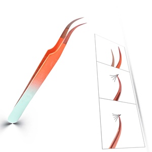 Pince à épiler professionnelle en acier inoxydable pour extensions de cils, semi-courbée, pince à cils personnalisée pour extensions de cils - Product Image 1
