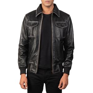 Quantité minimale de commande 1 vente en gros OEM ODM Pu cuir veste fermeture éclair mince personnalisé moto veste en cuir manteau véritable hommes personnalisé vestes en cuir - Product Image 1