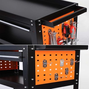 Hot Selling 3 Layer Rolling Metal <b>Tool</b> <b>Trolley</b> Assistant <b>Tool</b> Box With Wheels for Garage Repair Workshop - Product Image 3