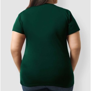 T-shirt rose à col rond pour femme, manches courtes, couleur unie, coupe décontractée, respirant, écologique, séchage rapide, anti-UV, 200g coton biologique - Product Image 2