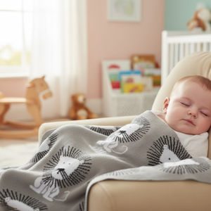 Manta Infantil de Punto Suave con Textura Cuadrada, Ecológica, 50% Algodón, 50% Microfibra, para las Cuatro Estaciones, Personalizable y Lavable a Máquina - Product Image 3