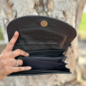 กระเป๋าเงินคาดตัวลายอานม้าแบบใช้มือสำหรับผู้หญิงตะวันตกกระเป๋าสตางค์หนังแท้แอซเท็ก - Product Image 6