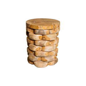 ARTERRA Premium Teak Pebble Stacking <b>Bench</b> Rustic Handcrafted <b>Wooden</b> Masterpiece For Hotel Apartment - Product Image 1
