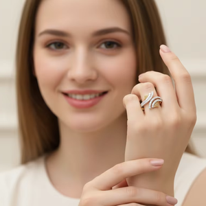 Trendy Geometric Swirl Design Gold <b>Ring</b> Elegant S-Shape Bypass <b>Finger</b> Fine Jewelry - Product Image 5