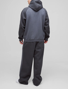 Ensemble de survêtement 2 pièces zippé en polaire légère d'hiver, grande taille, couleur unie, haute qualité, avec logo personnalisé, prix de gros - Product Image 2