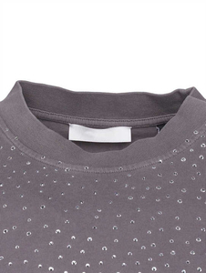 T-shirt pour homme en coton 100% gris uni à col en V, manches courtes, tricoté, avec logo sur le devant, décontracté, respirant, anti-rétrécissement, séchage rapide - Product Image 6