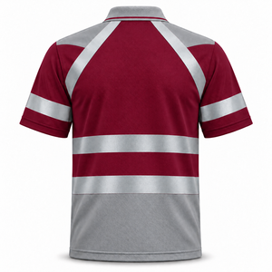 Camiseta Polo de Trabajo Reflectante OEM de Manga Corta con Paneles en Contraste y Cinta Plateada, Uniforme para Personal de Mantenimiento de Carreteras, Ropa de Trabajo con Logotipo Personalizado - Product Image 2