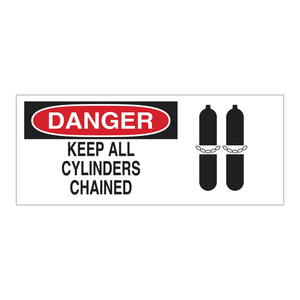 Panneau de signalisation de danger - Panneau de signalisation routière en PVC avec inscription « Tous les cylindres doivent être attachés par une chaîne » pour les zones de gaz industriels et de laboratoire - Product Image 2