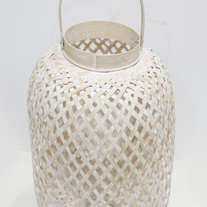 New Design White <b>Bamboo</b> Cylindrical <b>Lantern</b> Handmade Eco Friendly Home Decoration - Product Image 5
