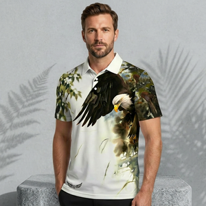 Camisa de punto con estampado animal, antiarrugas, con bolsillo, para hombre, al por mayor, estilo urbano, ligera, oversize, de alta calidad - Product Image 2