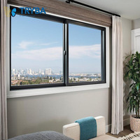 Écran moderne NFRC en acier inoxydable à double vitrage et à cadre mince Fenêtres coulissantes en vinyle UPVC pour maison à persienne horizontale ouverte