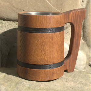 Mug rustique artisanal en forme de baril - Product Image 1