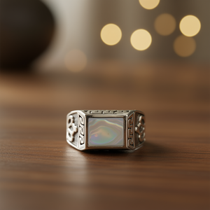 แหวนผู้ชายประดับมุกแท้ น้ำหนัก 10.8 กรัม - Product Image 3