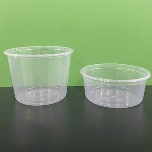 Contenants alimentaires en plastique de qualité supérieure, forme ronde, 500 ml, avec couvercles, pour stockage alimentaire, transparents, utilisables au micro-ondes. - Product Image 6