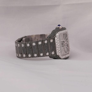 Montre de luxe en acier inoxydable avec cristal saphir, 41 mm, date automatique, style vintage hip-hop, mouvement à quartz, pour hommes et femmes, Inde - Product Image 4