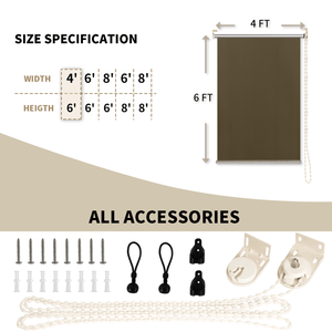 Tenda a Rullo in HDPE Mocha 8 X 6 con Giunzioni per Gazebo e Pergola - Product Image 2