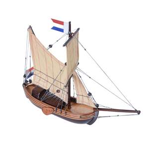 Maqueta de Barco de Madera Wijdschip, Artesanía Moderna Antigua, Embarcación Holandesa de Vela, Hecha a Mano, Grabada, Duradera, Decoración Náutica Independiente - Product Image 3