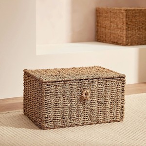 Handmade Woven Seagrass Storage <b>Box</b> Stylish Organizer <b>Box</b> For Bedroom Living Room Home Decor Styling - Product Image 3