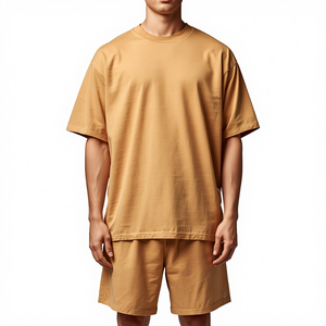 INTENTION SPORTS Ensemble court unisexe pour homme, été, respirant, 100% polyester, imprimé floral, épaules tombantes - Product Image 4