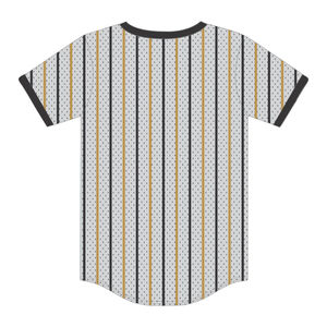 Jersey de Béisbol Gris con Rayas Finas APA, 100% Poliéster Malla, Camiseta de la Fraternidad Alpha con Logotipos Bordados Personalizados - Product Image 3