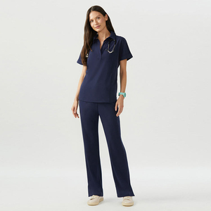 Women's Hospital <b>Scrub</b> Uniforms Spandex/Cotton Worsted Fabric Breathable High Quality Custom Logo Needle Detection <b>Scrub</b> <b>Sets</b> - Product Image 4