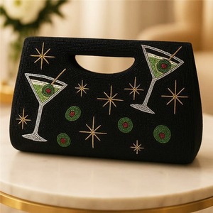 Embroidered <b>Straw</b> Shoulder <b>Bag</b> Floral Pattern Bohemian Style Magnetic Closure Summer Women's Handbag - Product Image 4