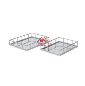 ถาดเสิร์ฟผลไม้สีทองทำด้วยมือสำหรับห้องนั่งเล่นถาดกระจกที่ไม่เหมือนใครถาดกระจกสำหรับตกแต่งบ้าน - Product Image 1