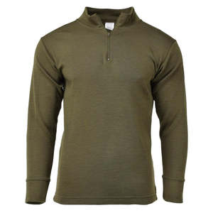 เสื้อเชิ้ตยุทธวิธีสีเขียวมะกอกอิตาลี แขนยาว คอซิปครึ่งตัว ผ้าฝ้าย - Product Image 3