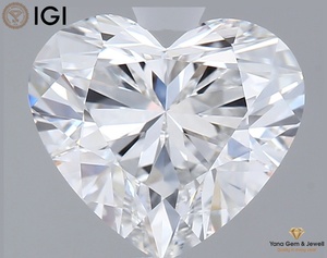 Diamant CVD cultivé en laboratoire 2,00 carats avec certificat IGI, taille cœur, clarté VVS1, couleur E, pour bijoux romantiques simples - Product Image 1