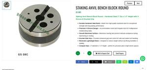 Bloque de trabajo de acero endurecido redondo con ranura en V y agarre moleteado para joyería | N.º de artículo: GS-08C - Product Image 3