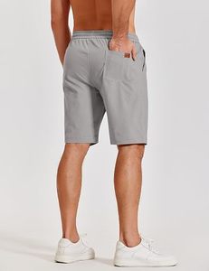 Shorts chino pour homme en nylon/acrylique haut de gamme, anti-humidité, taille haute, fermeture boutonnée, motif uni, logo frontal, décontracté, pour l'été - Product Image 2