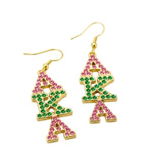Pendientes de Cristal Austriaco Brillantes, Color Dorado, Joyería Colgante de Moda, Elegantes Pendientes con Diseño de Letras, Accesorio de Regalo para Mujer - Product Image 3