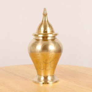 Modern Fancy Design Brass Material Luxury Antique Style <b>Ginger</b> <b>Jar</b> with Lid Dishwasher Safe Food Grade Kitchen Usage Supplies - Product Image 3