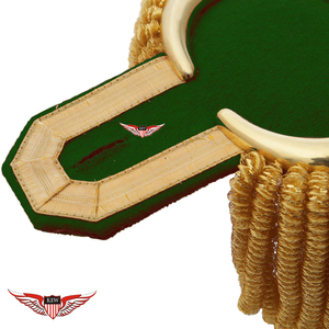 KEW Epaulette de Hombro Personalizable con Hilo Metálico, Ecológico, Verde Vintage, de Lujo, con Hilo Mylar Bordado Metálico, Accesorio - Product Image 3