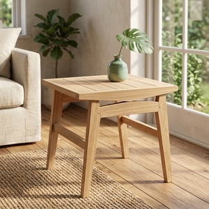 Mesa de Centro Moderna de Madera de Teca, Diseño Minimalista, Hecha a Mano, Muebles para Sala de Estar, Rectangular para Exteriores, con Marco de Madera Sólida - Product Image 4