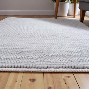 Alfombra de Lana Hecha a Mano con Diseño de Puntos, Textura Suave, Diseño Minimalista, Antideslizante, Ecológica, Duradera, Acogedora y Moderna - Product Image 6