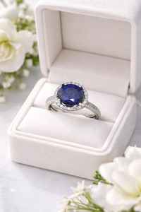 Anillo de Compromiso de Plata de Ley 925 con Zafiro Natural Tallado Certificado por IGI, Anillo de Promesa Nupcial para Mujer, Todas las Tallas - Product Image 5