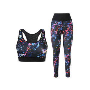 Ensemble de yoga pour femmes, tenue athlétique deux pièces, legging taille haute, soutien-gorge de sport, vêtements de sport pour la course à pied et la remise en forme, vente en gros, OEM, export - Product Image 5