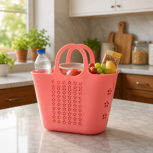 Cestas de Compra de Plástico PE Ligeras y Ecológicas, con Asas Ergonómicas, Forma Rectangular, para Supermercados y Tiendas de Comestibles - Product Image 3