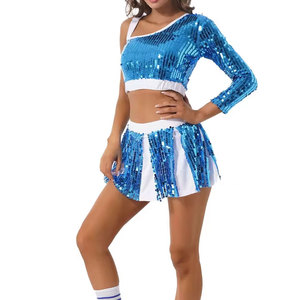 Tenues de cheerleaders personnalisées pour filles, tissus confortables et doux, haute qualité, ensemble de différentes couleurs, sans manches. - Product Image 5