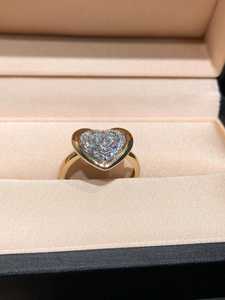 Heart Shapes 14K Solid Gold <b>Ring</b> Round Cut Lab Grown Diamond Engagement Wedding <b>Proposal</b> Gift For Lovers Charms - Product Image 3