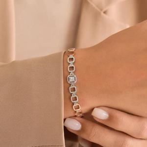 Designer Round Brilliant Cut Moissanite Tennis <b>Bracelet</b> in Gold/<b>Silver</b> Hip Hop Style Unisex Jewelry for Everyday Wear - Product Image 2