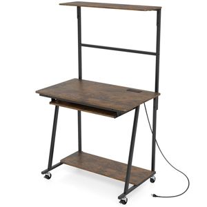Scrivania per Computer con Illuminazione LED RGB, Ripiani Multipli e Stazione di Ricarica Integrata - Product Image 4