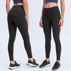 High Waist <b>Black</b> <b>Leggings</b> Full Length Seamless Knitted Spandex/Nylon/Cotton Stretch Breathable Compression Women <b>Leggings</b> - Product Image 2