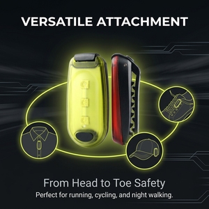 Clip-On Safety <b>Light</b> LED <b>Rechargeable</b> USB Touch Control IP65 Water Resistant <b>Night</b> Running <b>Light</b> with Multi-Functional Clip - Product Image 6
