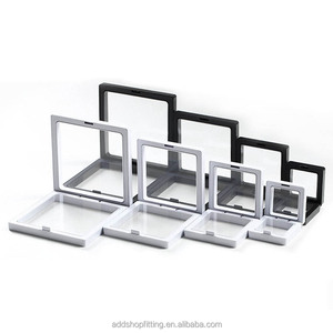 Custom logo PE Film Transparent Floating Frame Bracelet Ring Necklace Jewelry <b>Display</b> Box - Product Image 6