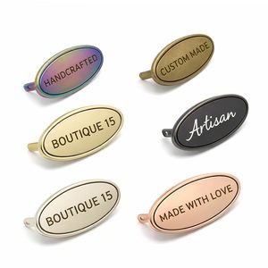 Plaque de logo en laiton sur mesure, plaque signalétique, étiquette de marque pour sac, métal chromé - Product Image 2